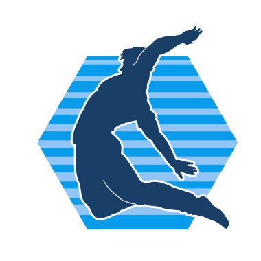 Zıplayan bir adamın silueti. Sıradan bir erkeğin silueti..