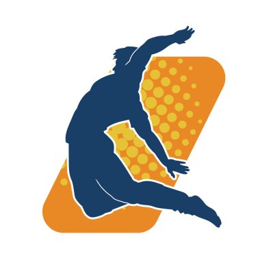 Zıplayan bir adamın silueti. Sıradan bir erkeğin silueti..