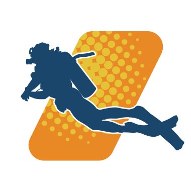 Tüple dalış yapan bir erkeğin silueti.