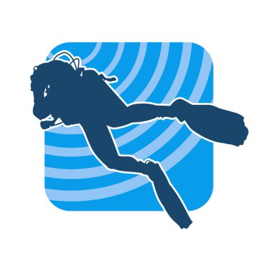 Tüple dalış yapan bir erkeğin silueti.