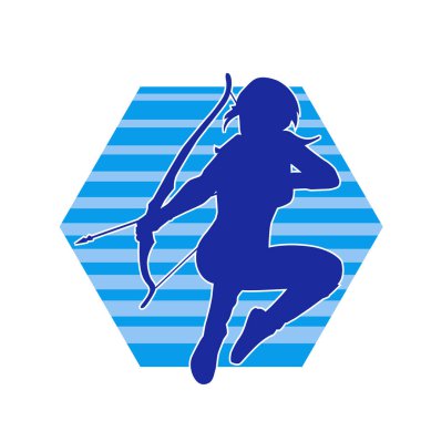 Kadın okçu savaşçı silueti