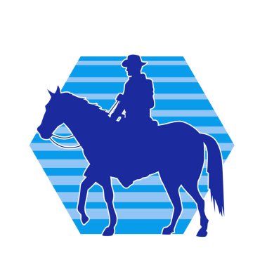 At süren bir kovboyun silueti.