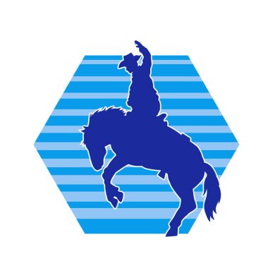 At süren bir kovboyun silueti.