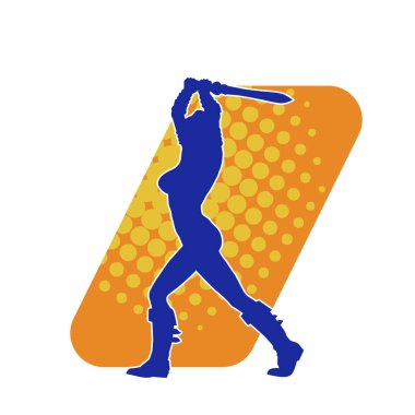 Ortaçağ kadın savaşçısının silueti kılıçlı poz veriyor..