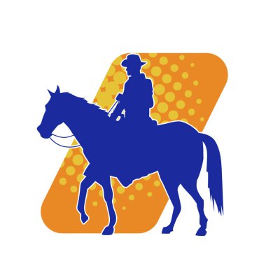 At süren bir kovboyun silueti.