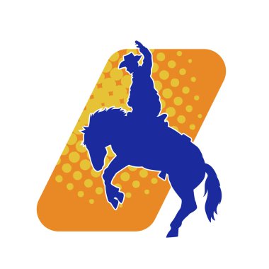 At süren bir kovboyun silueti.