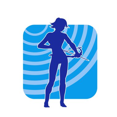 Kadın okçu savaşçı silueti