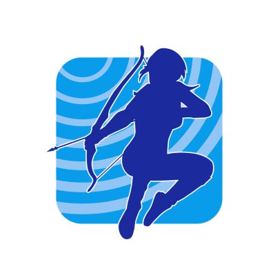 Kadın okçu savaşçı silueti