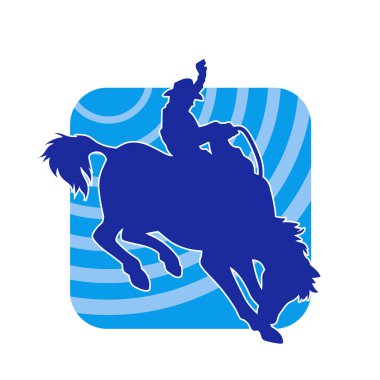 At süren bir kovboyun silueti.