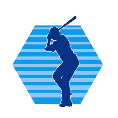 Tahta sopalı bir erkek beyzbol oyuncusunun silueti.