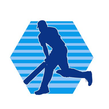 Bir kriket erkek sporcusunun silüeti