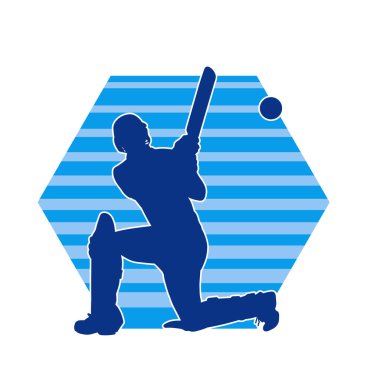 Bir kriket erkek sporcusunun silüeti