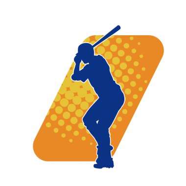 Tahta sopalı bir erkek beyzbol oyuncusunun silueti.