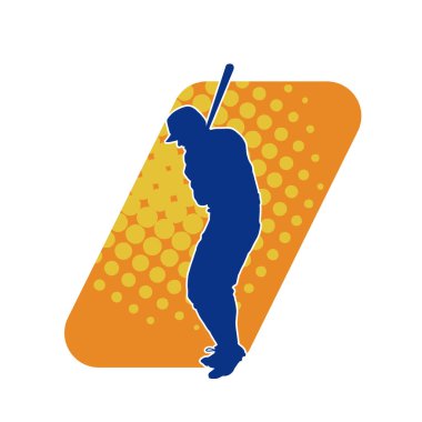 Tahta sopalı bir erkek beyzbol oyuncusunun silueti.