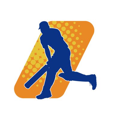 Bir kriket erkek sporcusunun silüeti