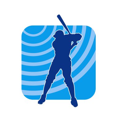 Tahta sopalı bir erkek beyzbol oyuncusunun silueti.