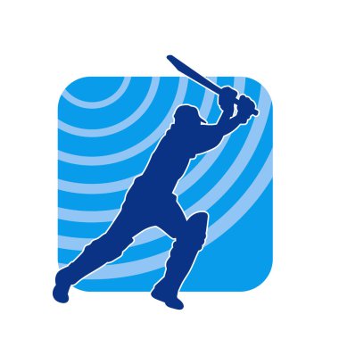 Bir kriket erkek sporcusunun silüeti