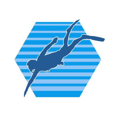 Tüple dalış yapan bir erkeğin silueti.