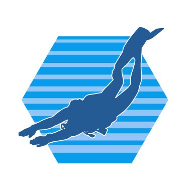 Tüple dalış yapan bir erkeğin silueti.