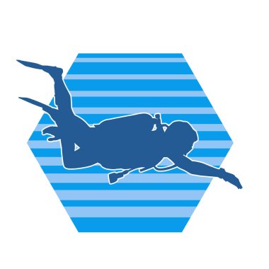 Tüple dalış yapan bir erkeğin silueti.