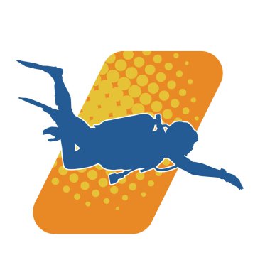 Tüple dalış yapan bir erkeğin silueti.