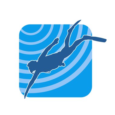 Tüple dalış yapan bir erkeğin silueti.