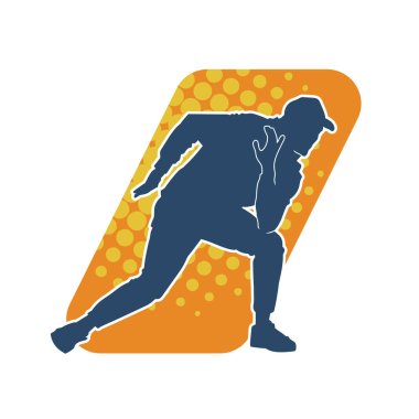 Dans eden bir adamın silueti. Erkek dansçının silueti poz veriyor..