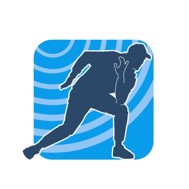 Dans eden bir adamın silueti. Erkek dansçının silueti poz veriyor..