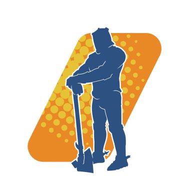 Savaş zırhlı, baltalı bir erkek savaşçının silueti.