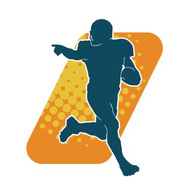 Erkek bir Amerikan futbolcusunun silueti..