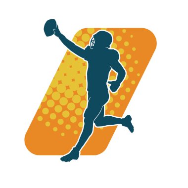 Erkek bir Amerikan futbolcusunun silueti..