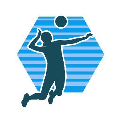 kadın plaj voleybolu atlet vektör silueti