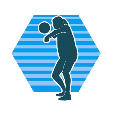kadın plaj voleybolu atlet vektör silueti
