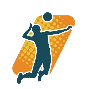 kadın plaj voleybolu atlet vektör silueti