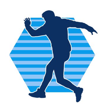 Koşu pozisyonundaki bir adamın silüeti. Siluet erkek koşusu pozu.
