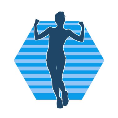 Sportif kadın silueti aerobik yapıyor. 