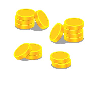 Eski madeni para yığını vektör çizim sanatı. Para sikkeleri illüstrasyon.