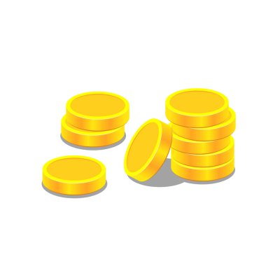 Eski madeni para yığını vektör çizim sanatı. Para sikkeleri illüstrasyon.