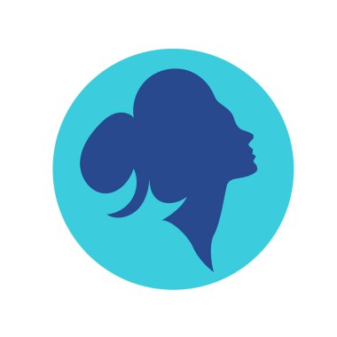Uzun saçlı güzel kadın silueti saç güzelliği ve spa logo ikonu için kullanılır.