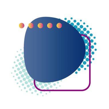 Çeşitli şekilleri, renkleri ve geometrik şekilleri olan soyut bir arkaplan. Arkaplan rozetleri elips kümesi veya oval şekiller ve metin alanı.