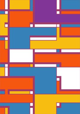 Soyut geometrik model arka plan, vektör çember, üçgen ve kare çizgiler renk tasarımı. Renkli çokgen desen arkaplanı