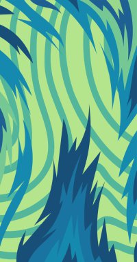 Geometrik çizgili kıvrımlı süslemeli soyut arkaplan. Dekoratif kıvrımlı çizgili desen kolajı süslemeleri şekillendirir.