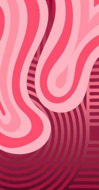 Geometrik çizgili kıvrımlı süslemeli soyut arkaplan. Dekoratif kıvrımlı çizgili desen kolajı süslemeleri şekillendirir.