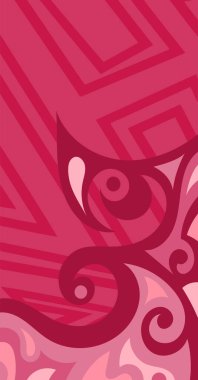 Geometrik çizgili kıvrımlı süslemeli soyut arkaplan. Dekoratif kıvrımlı çizgili desen kolajı süslemeleri şekillendirir.