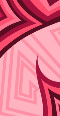 Geometrik çizgili kıvrımlı süslemeli soyut arkaplan. Dekoratif kıvrımlı çizgili desen kolajı süslemeleri şekillendirir.