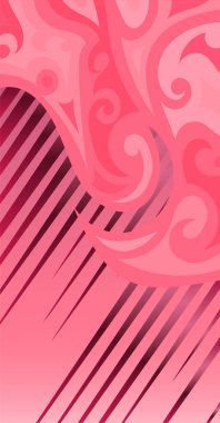 Geometrik çizgili kıvrımlı süslemeli soyut arkaplan. Dekoratif kıvrımlı çizgili desen kolajı süslemeleri şekillendirir.