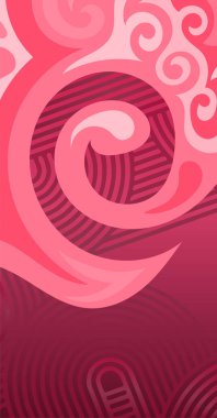 Geometrik çizgili kıvrımlı süslemeli soyut arkaplan. Dekoratif kıvrımlı çizgili desen kolajı süslemeleri şekillendirir.