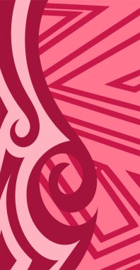 Geometrik çizgili kıvrımlı süslemeli soyut arkaplan. Dekoratif kıvrımlı çizgili desen kolajı süslemeleri şekillendirir.