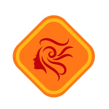 Kuaför logosu tasarımı için kadın profili çizimi.