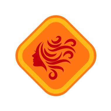 Kuaför logosu tasarımı için kadın profili çizimi.